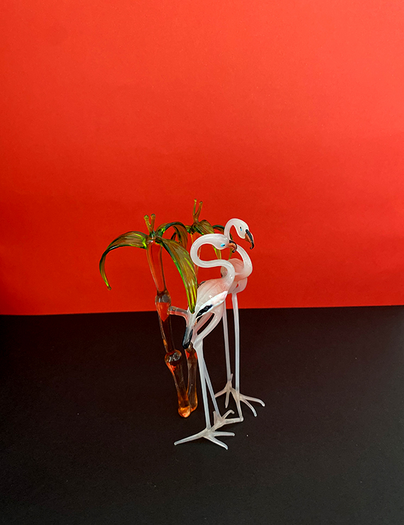 Çift Flamingo Cam Obje