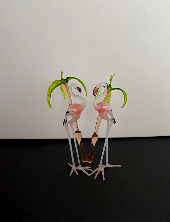 Çift Flamingo Cam Obje
