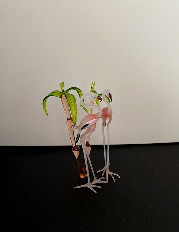 Çift Flamingo Cam Obje