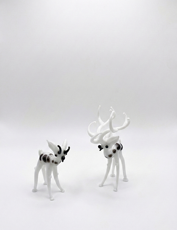 Çift Geyik Cam Obje