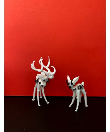 Çift Geyik Cam Obje