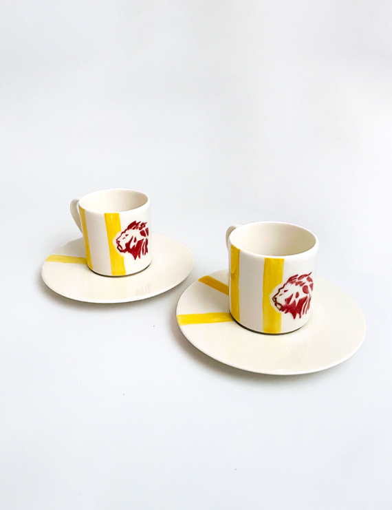 Aslan Figürlü Kahve Fincanı