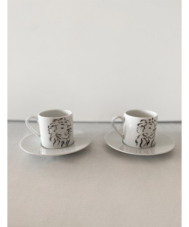 Aslan Temalı Kahve Fincanı Seti