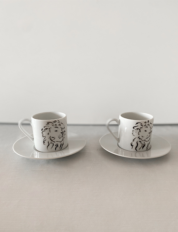 Aslan Temalı Kahve Fincanı Seti