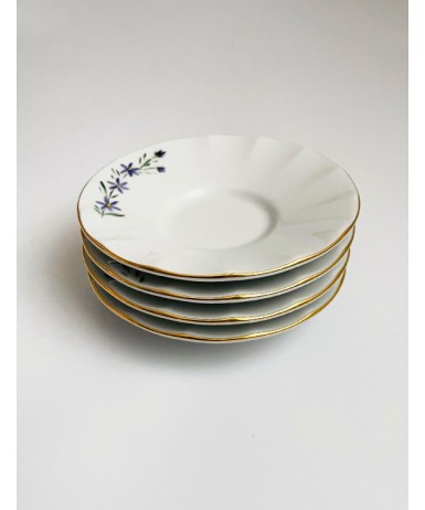 Mor Mine Desenli Yaldızlı Çay Tabağı