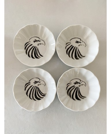 Siyah-Beyaz Kartal Çay Tabağı