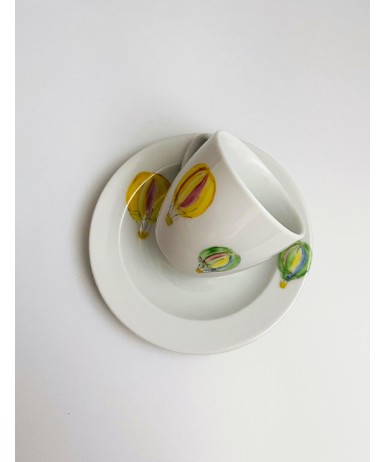 Uçan Balon Figürlü Kahve Fincanı Seti